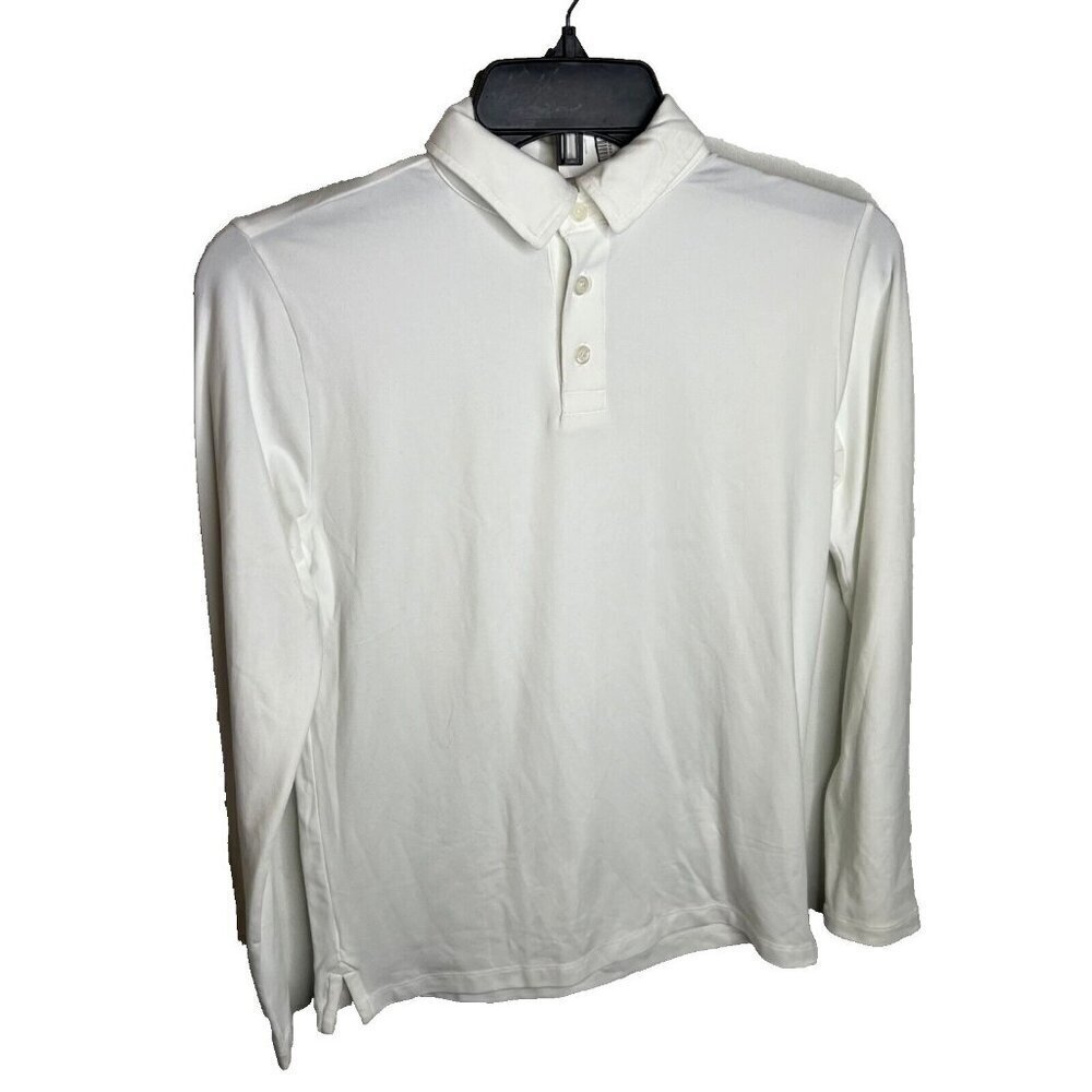 J.Crew Crewcuts Long Sleeve Boys Performance Polo White Size L(10/11) AZ730